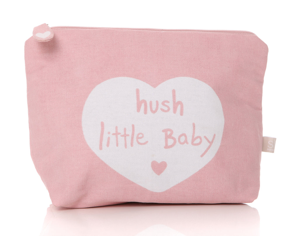 hush little baby wash bag in pink