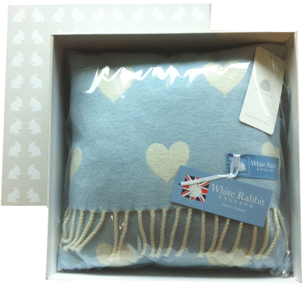 blue heart cushion baby gift
