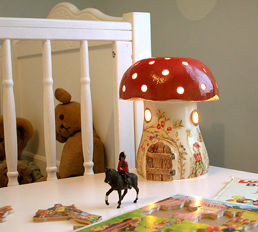 Toadstool Lamp Red  kids lamps and childrens lighting