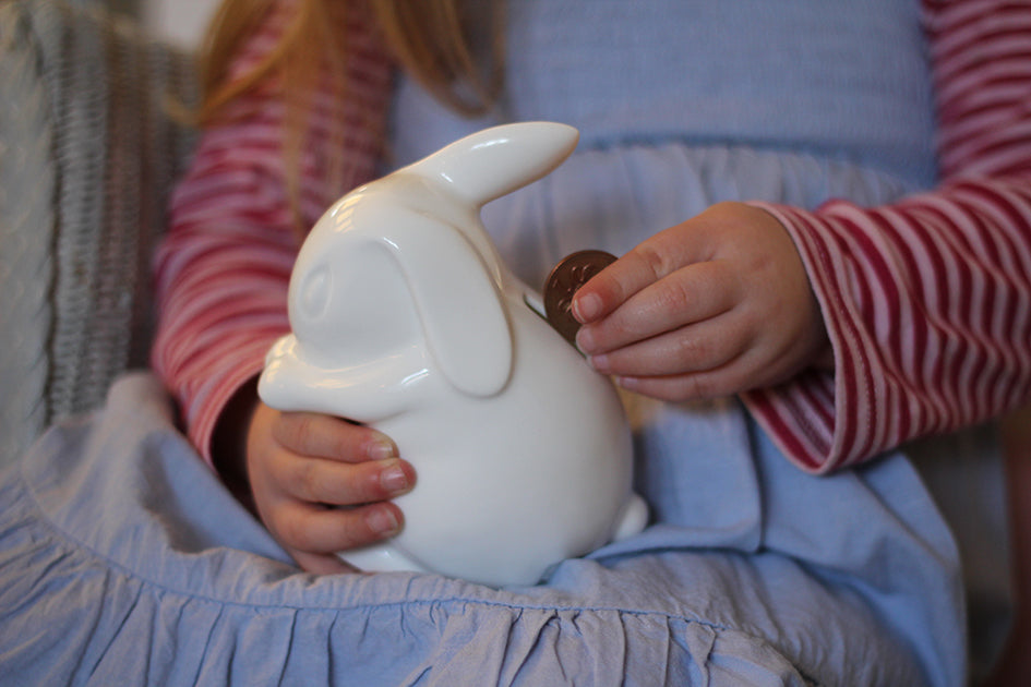 rabbit money box childrens baby gift