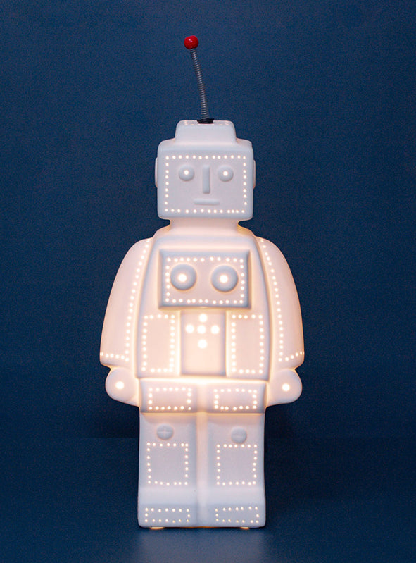 robot lamp lights up kids rooms